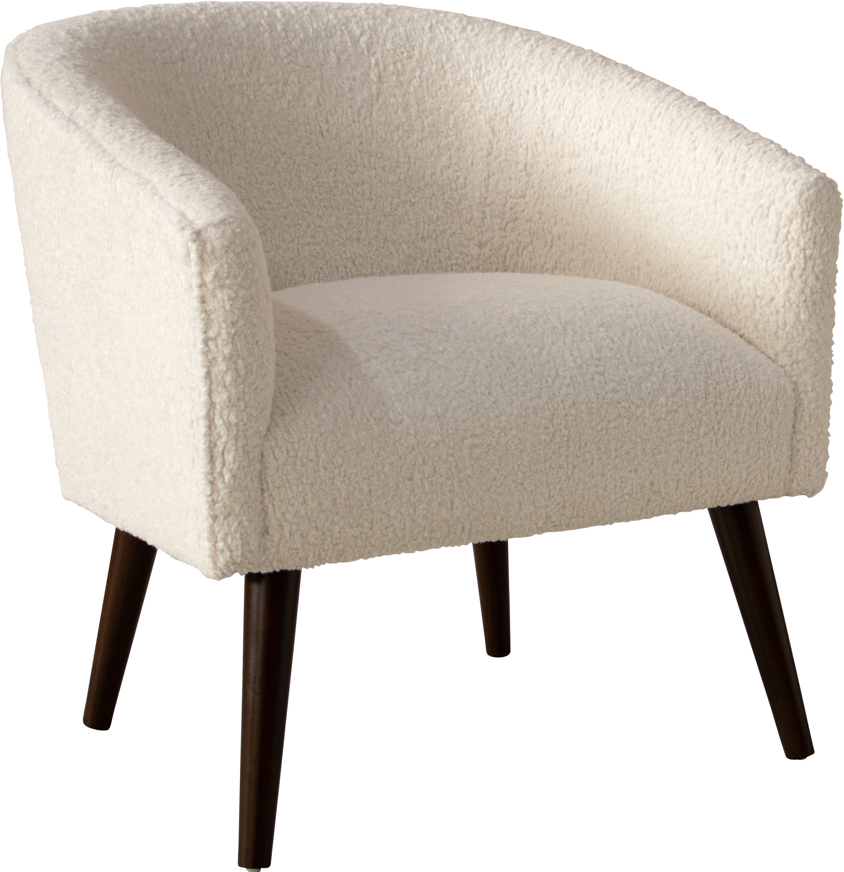 47-1SHPSNTR Modern Natural Faux Sheepskin Deco Accent Chair-1