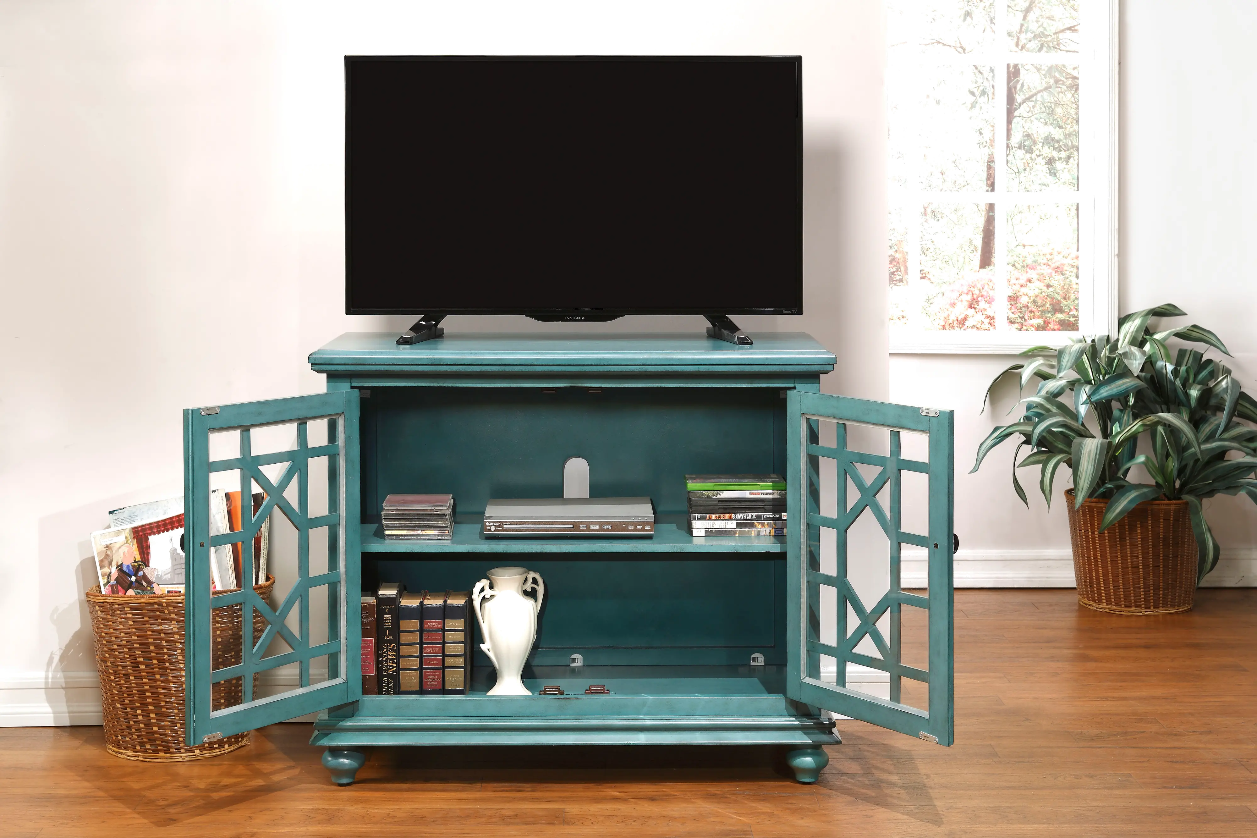 Casual Teal 38 Inch TV Stand - Jules-2