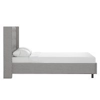 530NBPBD-PWLNNGR Wingback Linen Gray Twin Upholstered Platform Bed-2
