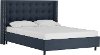 530NBPBD-PWLNNNV Wingback Linen Navy Blue Twin Upholstered Platform Bed