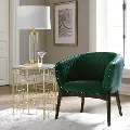 Gold End Table with White Marble Top - Modern Eclectic