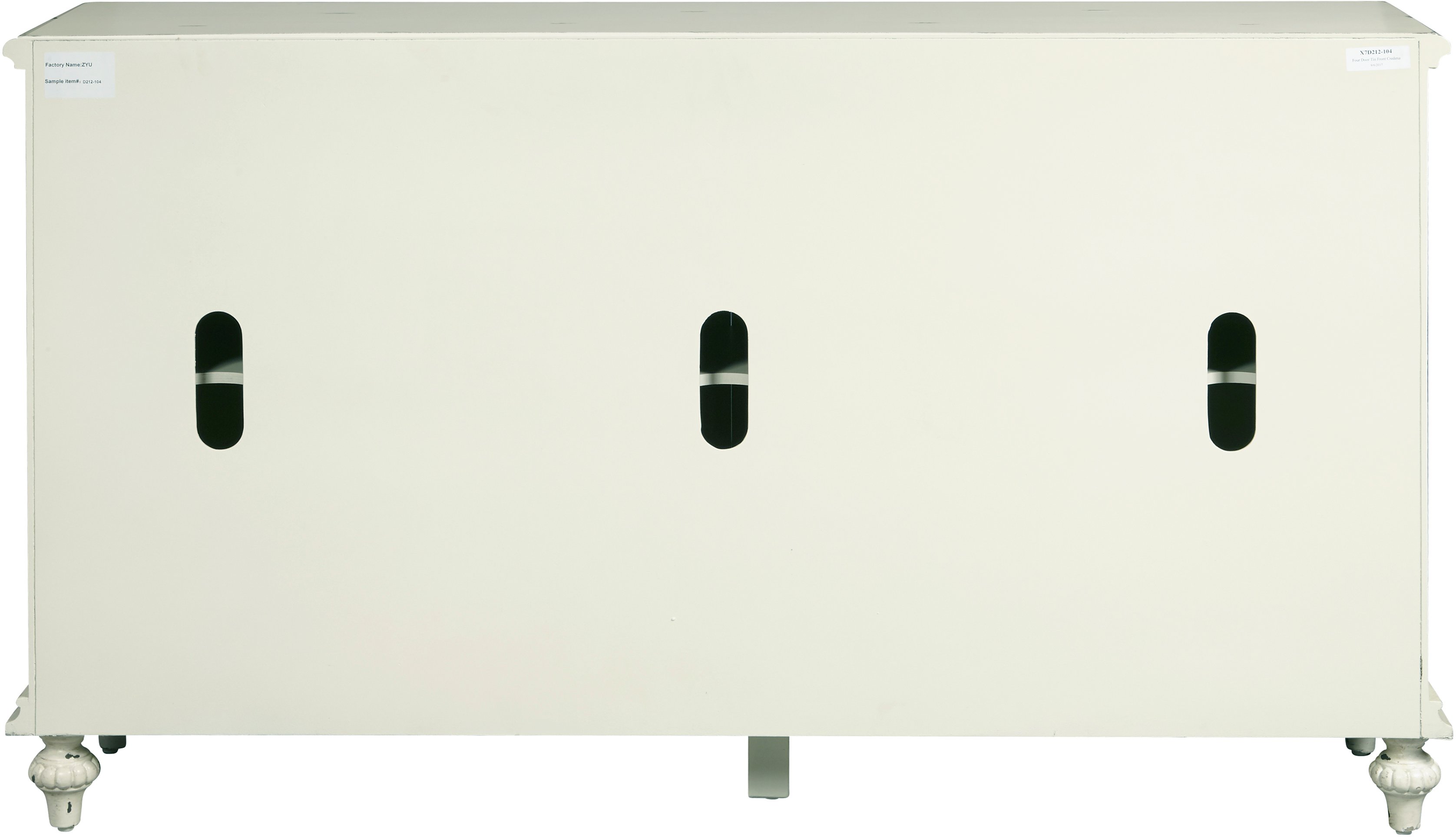 Ornate Antique White 60 Inch White 4 Door Console - Modern Eclectic-6