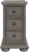 Traditional Gray 3 drawer Chairside Table - Modern Eclectic