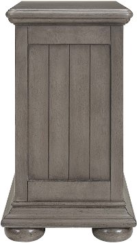 Traditional Gray 3 drawer Chairside Table - Modern Eclectic-4