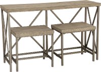 Industrial Sofa Table with 2 Stools - Modern Eclectic