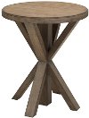 Light Oak Plank Top Round End Table - Modern Eclectic