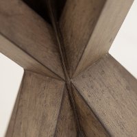 Light Oak Plank Top Round End Table - Modern Eclectic-2