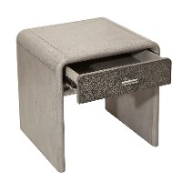 Gray Oak and Shagreen End Table - Modern Eclectic-2