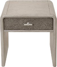 Gray Oak and Shagreen End Table - Modern Eclectic-3