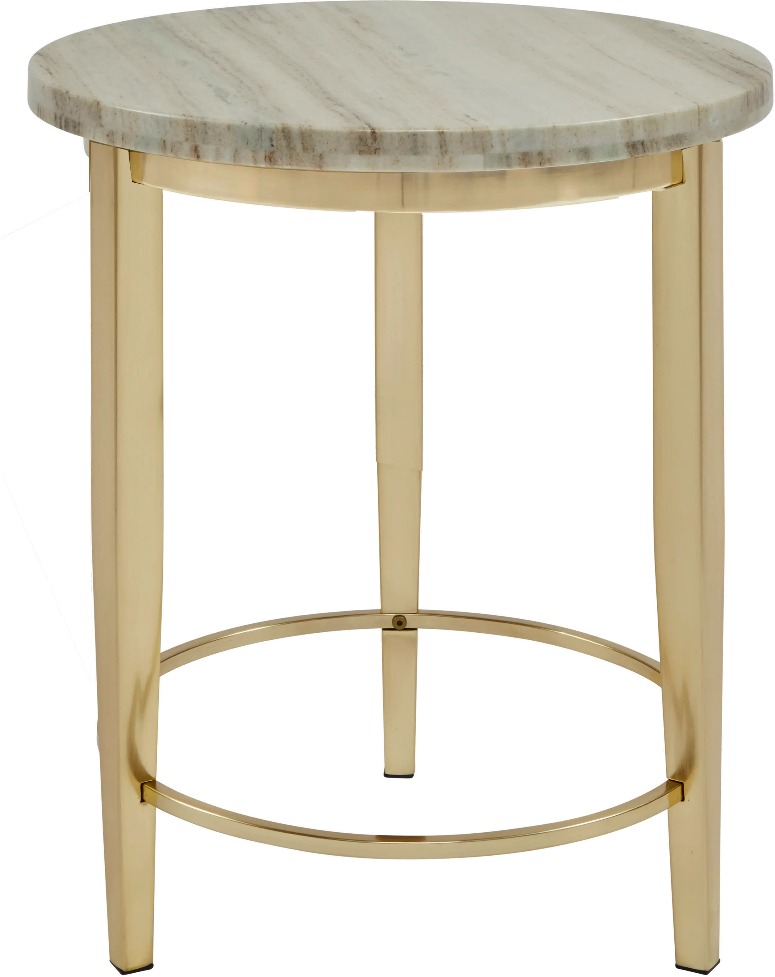 Marble and Gold Round End Table - Modern Eclectic-1