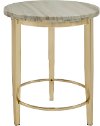 Marble and Gold Round End Table - Modern Eclectic