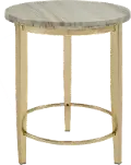 Marble and Gold Round End Table - Modern Eclectic