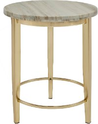Marble and Gold Round End Table - Modern Eclectic