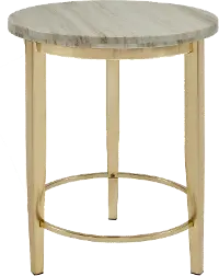 Marble and Gold Round End Table - Modern Eclectic