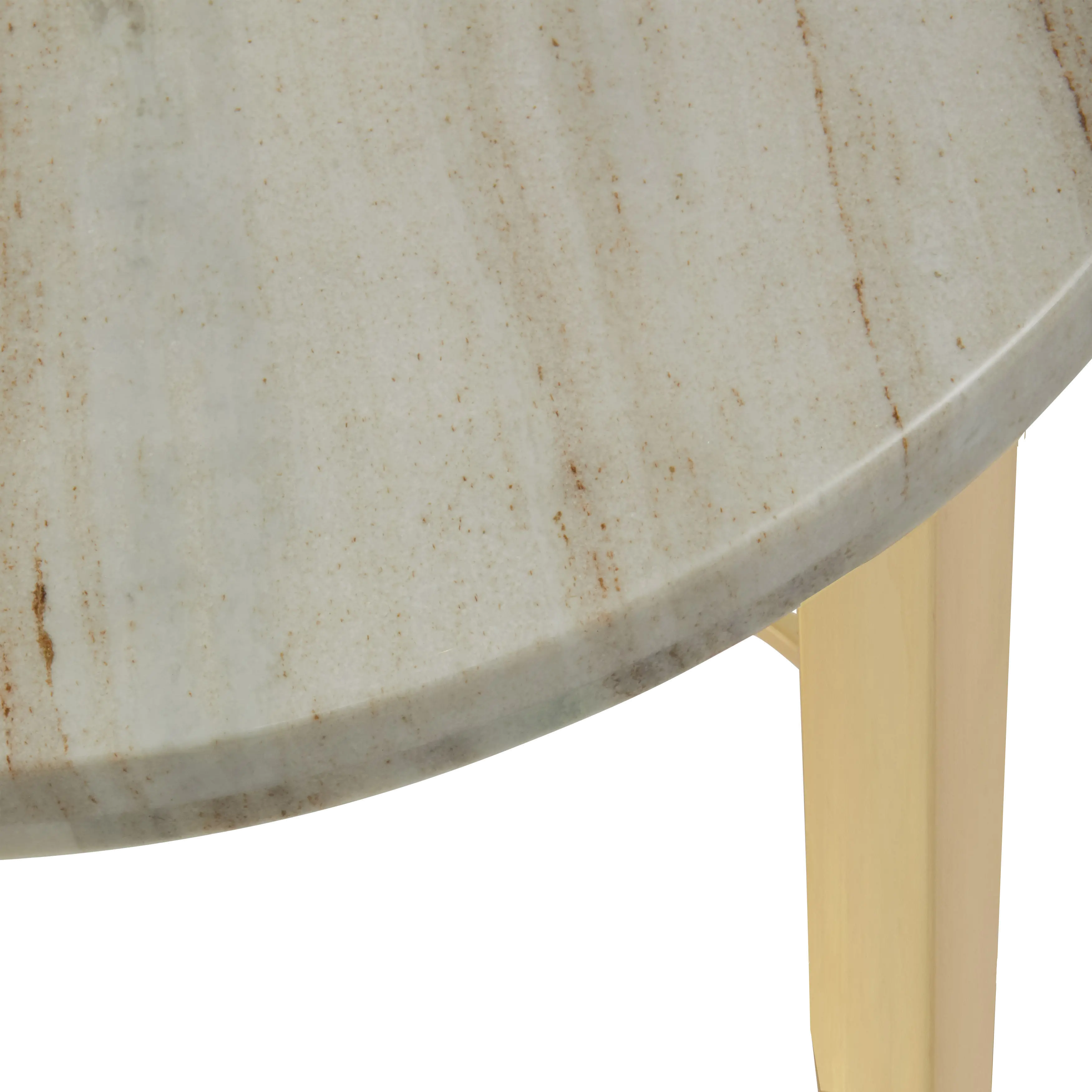 Marble and Gold Round End Table - Modern Eclectic-2