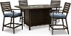 5 Piece Patio Fire Counter Height Dining Set - Adeline