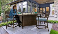 5 Piece Patio Fire Counter Height Dining Set - Adeline-2