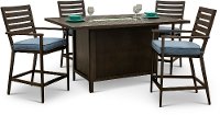 5 Piece Patio Fire Counter Height Dining Set - Adeline-3