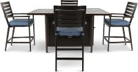 5 Piece Patio Fire Counter Height Dining Set - Adeline-4