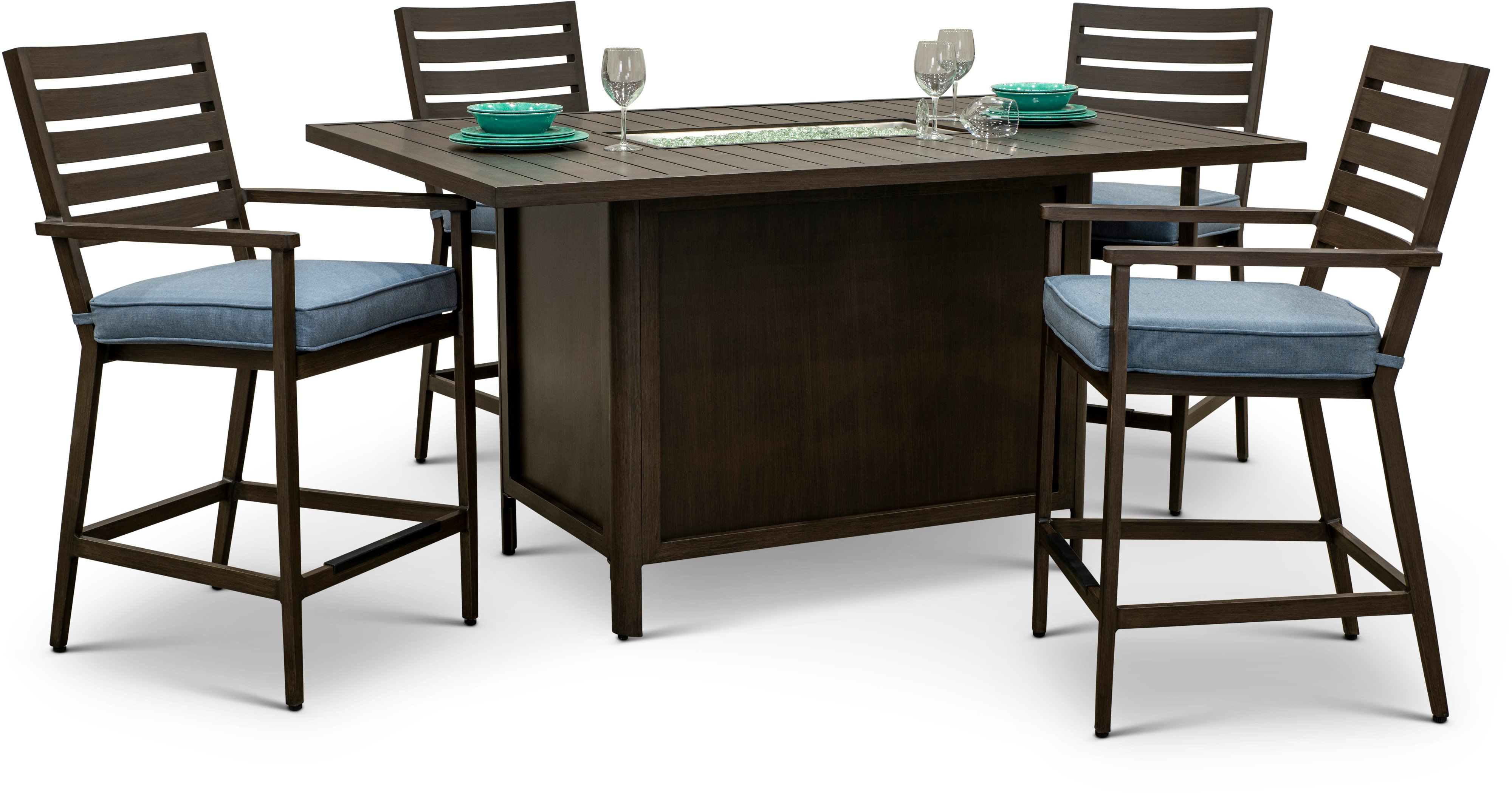 Adeline 5 Piece Patio Fire Counter Height Dining Set-3