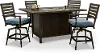 Adeline 5 Piece Patio Fire Pit Dining Set