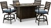 Modern 5 Piece Patio Fire Pit Dining Set - Adeline