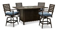 Modern 5 Piece Patio Fire Pit Dining Set - Adeline-2