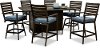 7 Piece Patio Fire Pit Dining Table - Adeline