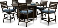 7 Piece Patio Fire Pit Dining Table - Adeline