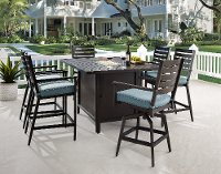 7 Piece Patio Fire Pit Dining Table - Adeline-2