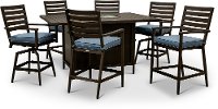 7 Piece Patio Fire Pit Dining Table - Adeline-3