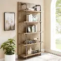 Industrial Bookcase with Metal Pipes - Modern Eclectic