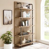 Industrial Bookcase with Metal Pipes - Modern Eclectic