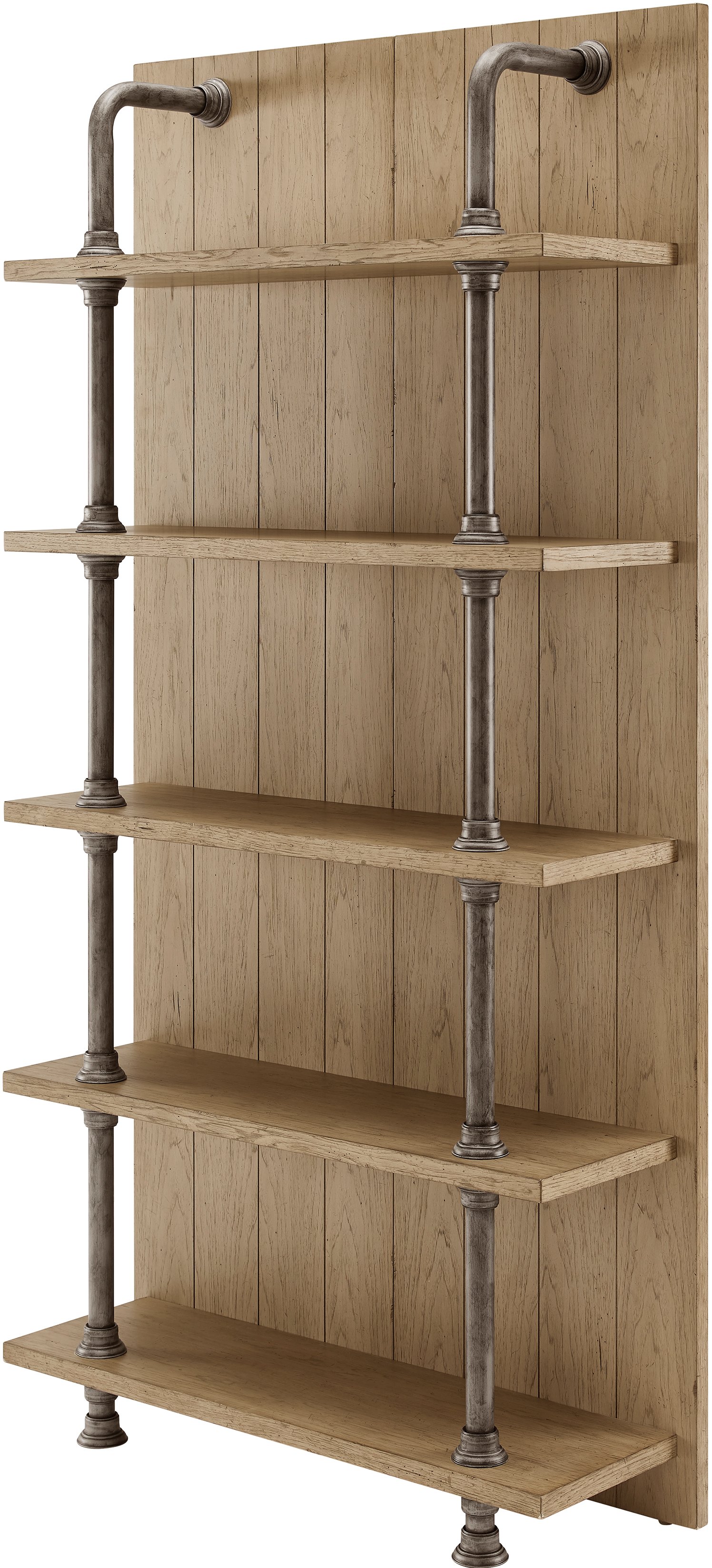 Industrial Bookcase with Metal Pipes - Modern Eclectic-2
