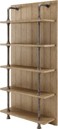 Industrial Bookcase with Metal Pipes - Modern Eclectic-2