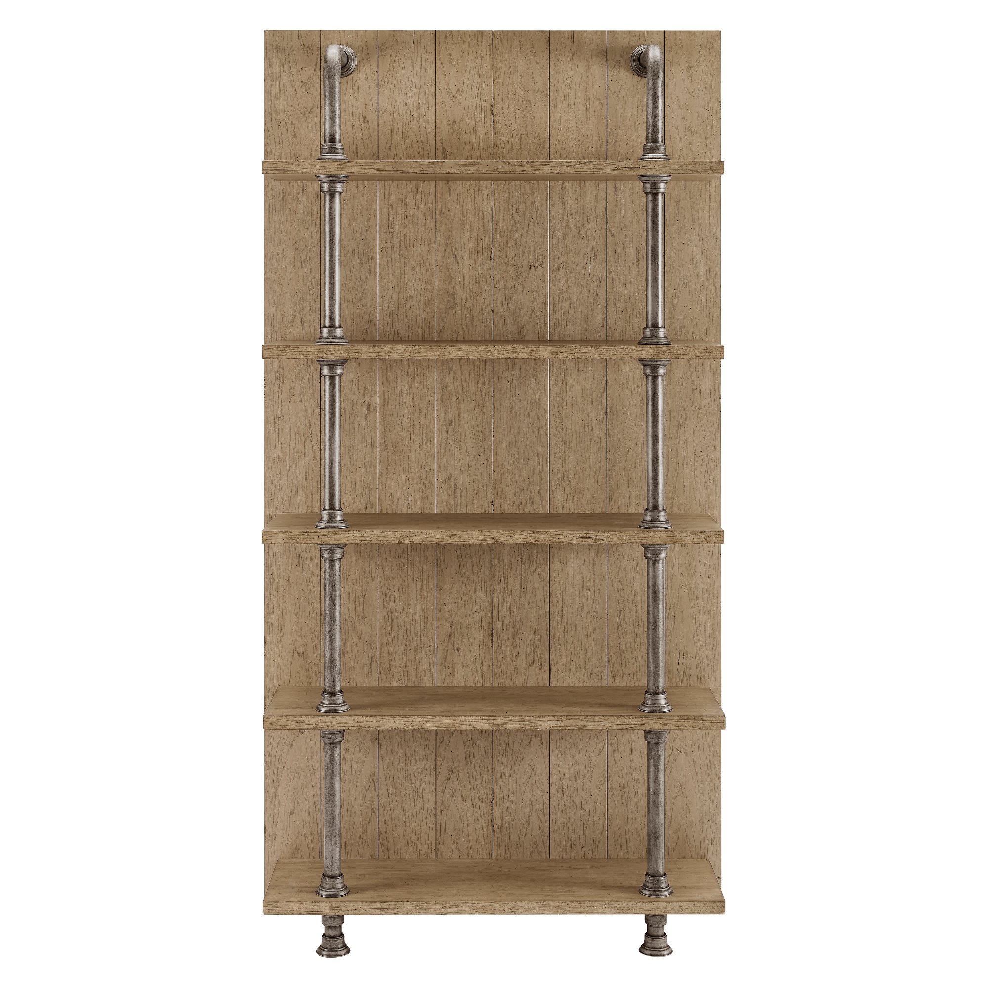 Industrial Bookcase with Metal Pipes - Modern Eclectic-3