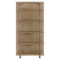 Industrial Bookcase with Metal Pipes - Modern Eclectic-3