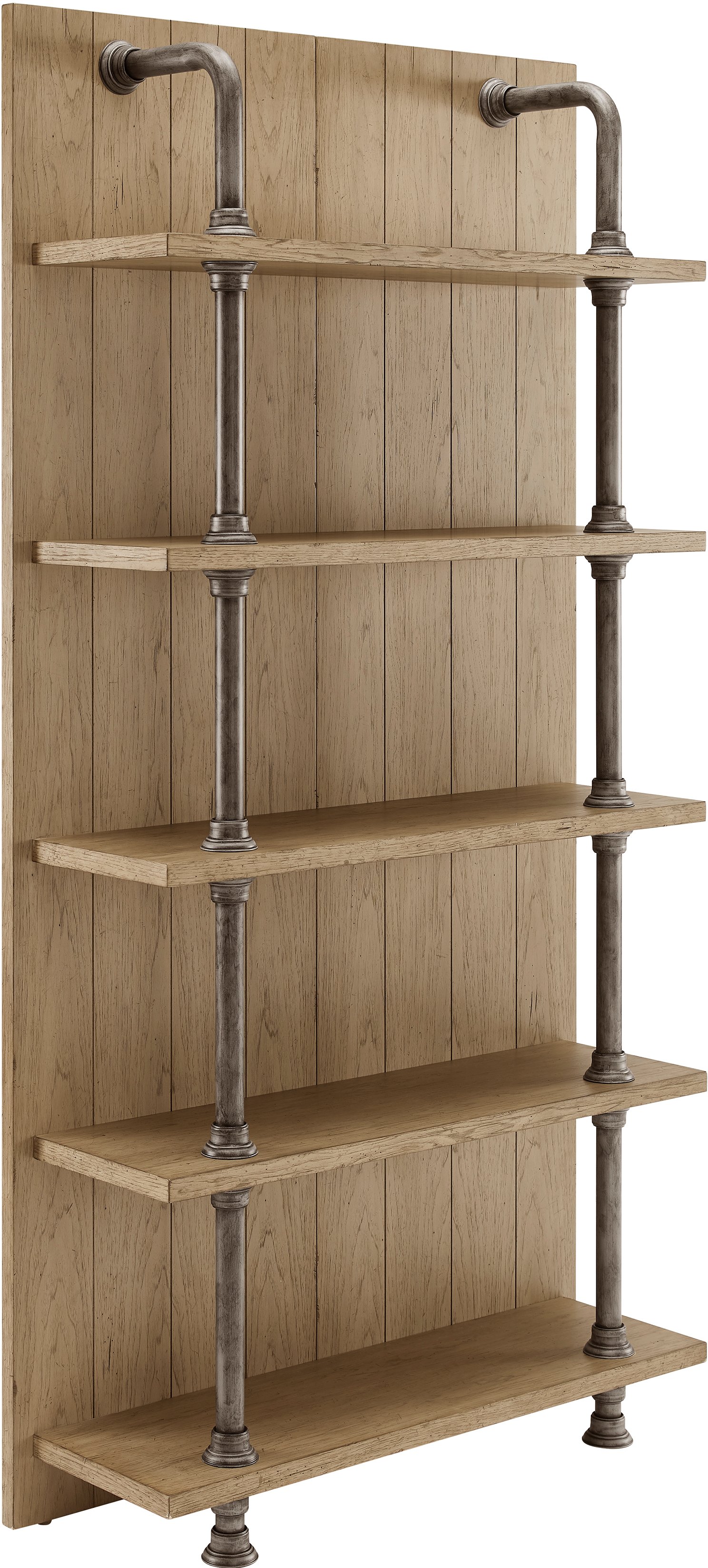 Industrial Bookcase with Metal Pipes - Modern Eclectic-4