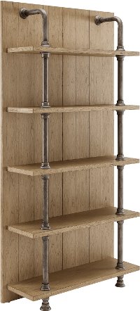 Industrial Bookcase with Metal Pipes - Modern Eclectic-4