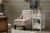 White Chairside Table with Two Doors