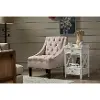 White Chairside Table with Two Doors