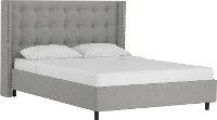 533NBPBD-PWLNNGR Wingback Linen Gray King Upholstered Platform Bed