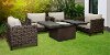 Dark Brown Patio Square Fire Pit Set - Nevis