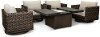 Brown 5 Piece Patio Fire Pit Set with Motion Chairs - Nevis