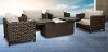 Dark Brown 5 Piece Rectangular Fire Pit Set - Nevis