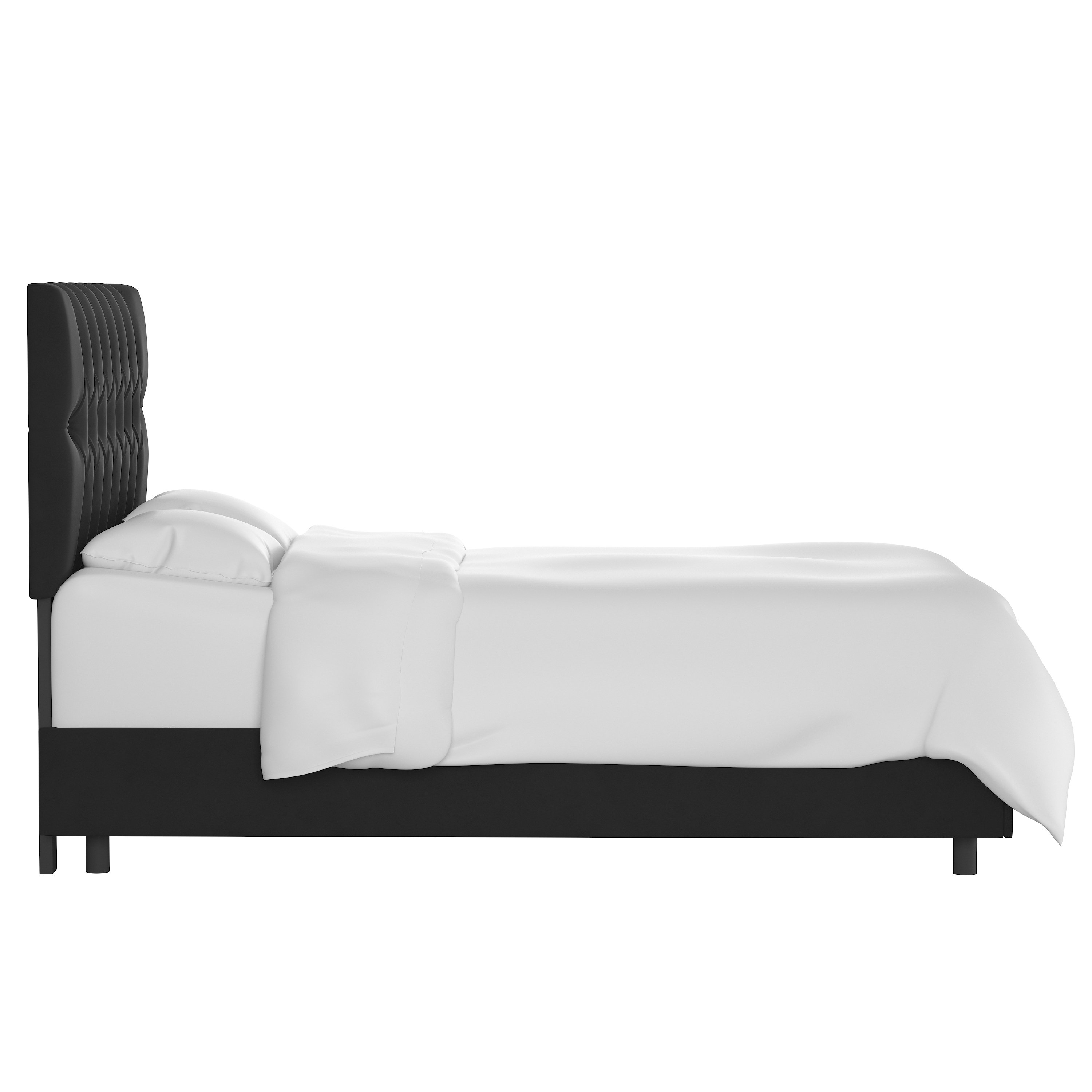 540BEDVLVBLC Tufted Velvet Black Twin Upholstered Bed-2