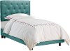 540BEDVLVCRB Tufted Velvet Caribbean Blue Twin Upholstered Bed
