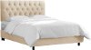 540BEDVLVPRL Tufted Velvet Beige Twin Upholstered Bed
