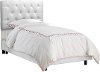 540BEDVLVWHT Tufted Velvet White Twin Upholstered Bed