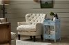 Blue Chairside Table with Two Doors